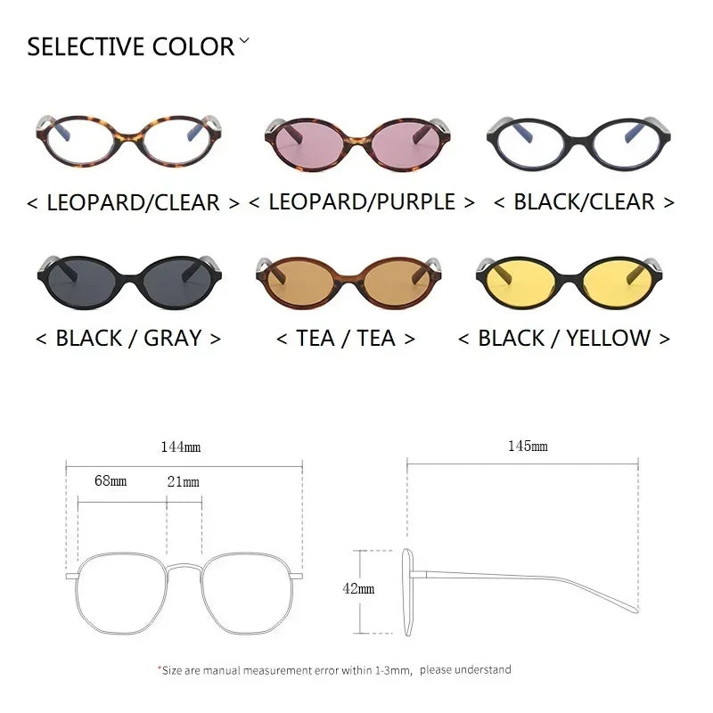 Oval Small Frame Luxury Brand Woman Sunglasses Women Retro Female Glasses Anti-blue Light Eyeglasses Trend Ladies Sunglasse men