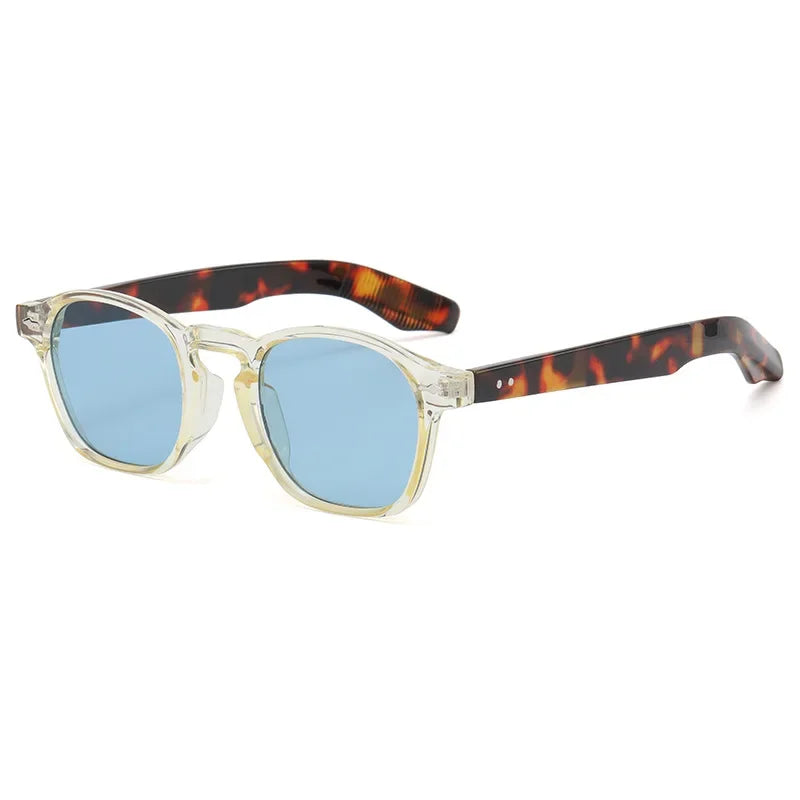 Trendy New Sunglasses for Men High Quality Blue Fashionable Rectangle Sunglasses for Women Retro Glasses
